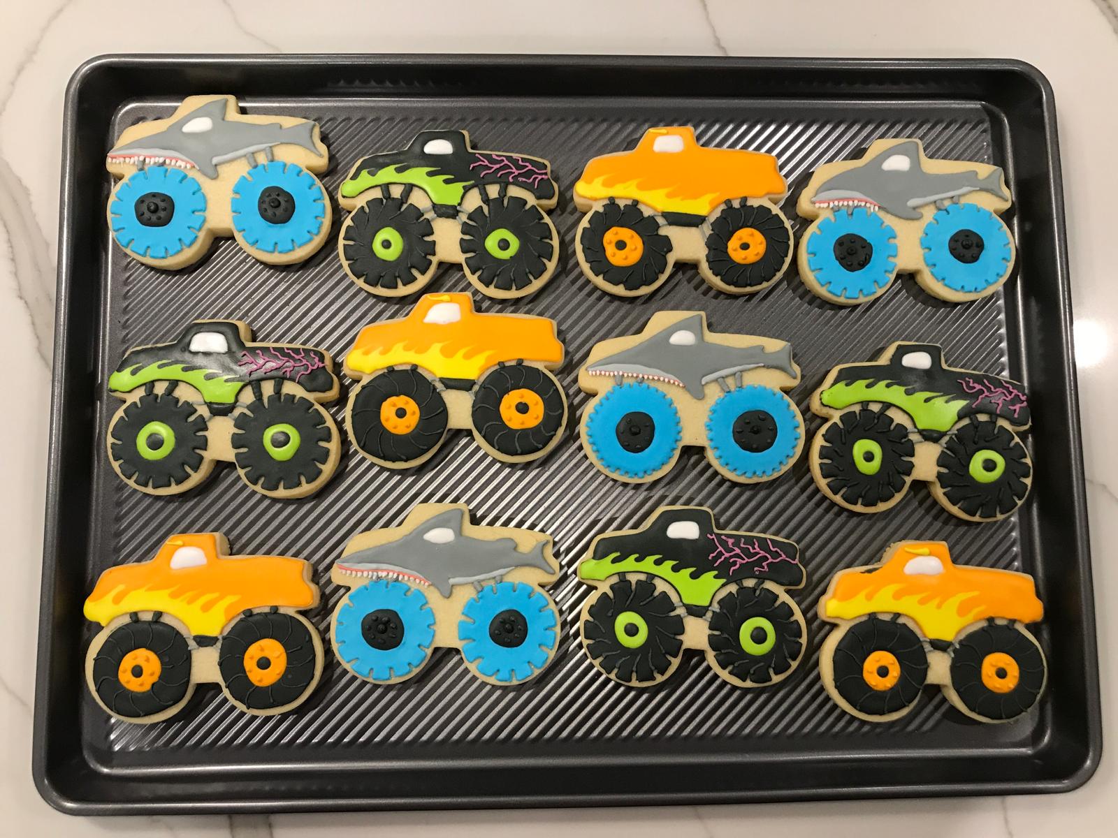 Truck themed cookies